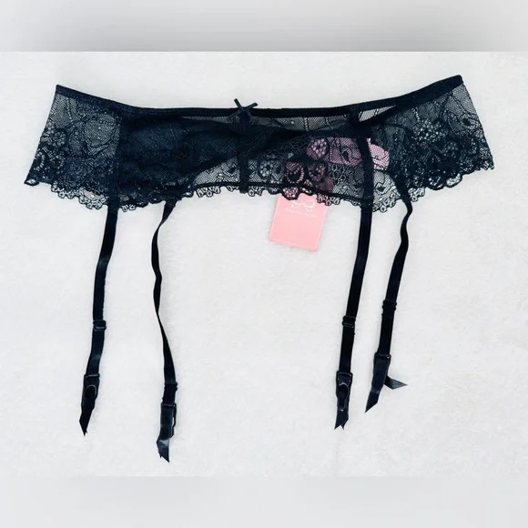 Hunkemöller Black Lace Garter Belt, Size XL - NWT - Picture 3 of 7
